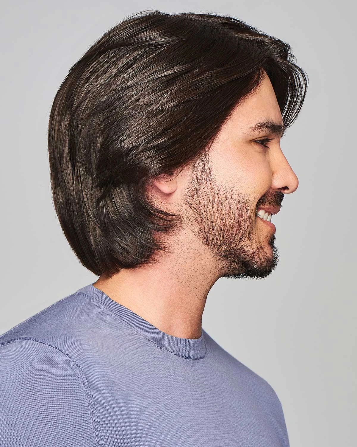 Sharp | Average/Large Men's Lace Front & Monofilament Human Hair Blend Wig By HIM - Image 2