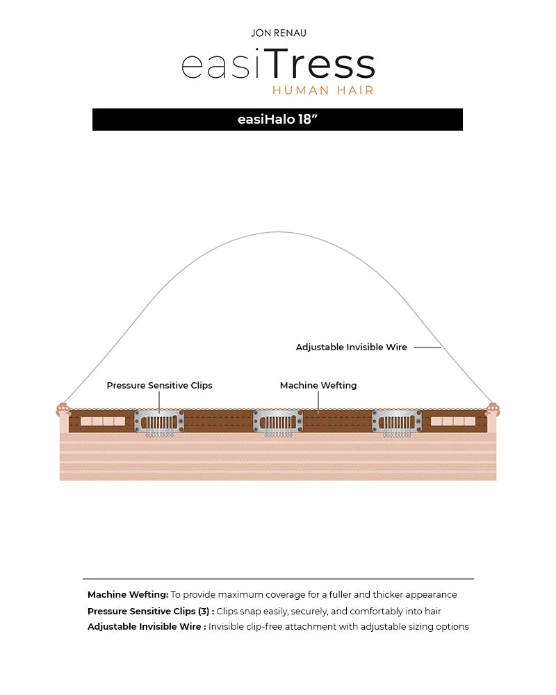 EasiHalo HH 18 Inch | Human Hair Clip-in Extension By Jon Renau - Image 6