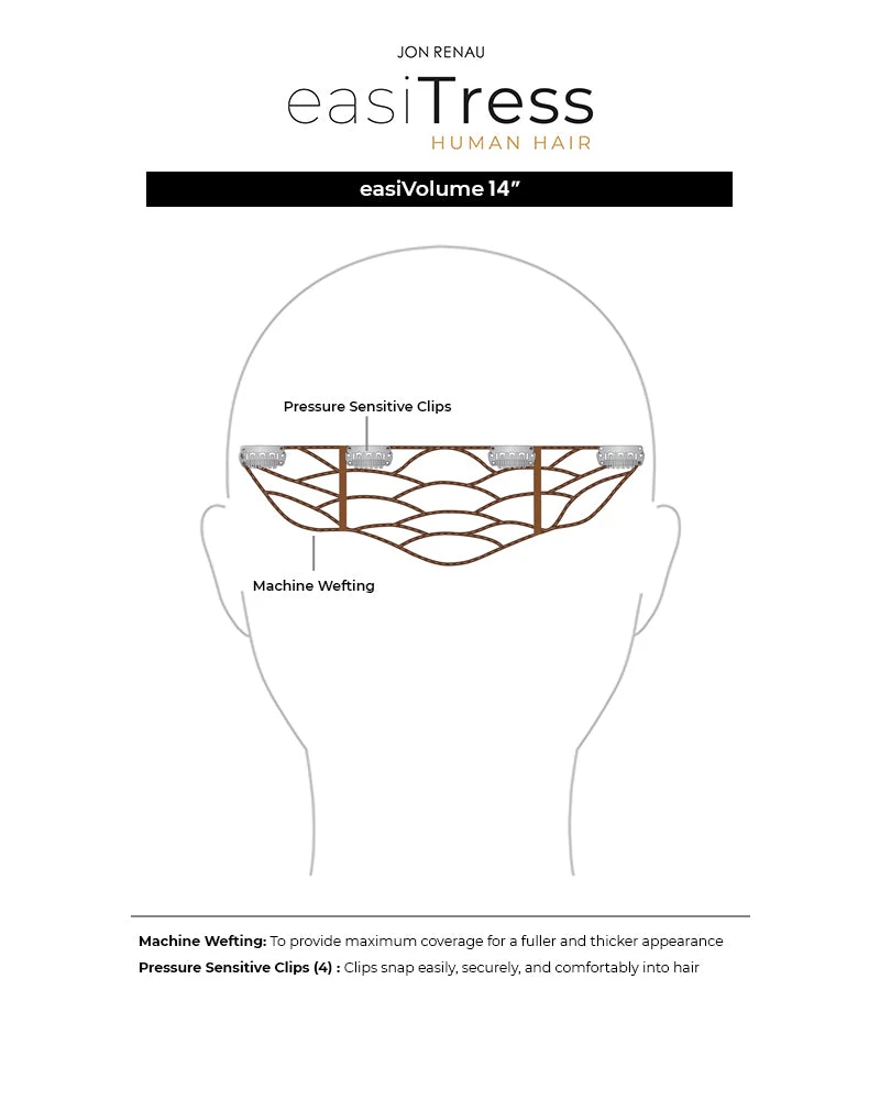 EasiVolume HH 14 Inch | Human Hair Clip-in Extension By Jon Renau - Image 4